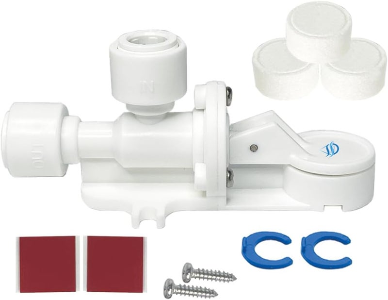 Filtration Warehouse 1/4", 3/8", or High Flow Leak Stop Valve, Automatic Water Shut Off Valve, Leak Detector, Leak Protection for Reverse Osmosis to Full Flow Under Sink Water Filters (3/8" 1-Pack) - Image 1